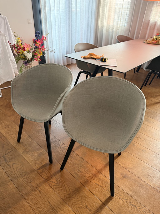 2x Hay AAC26 dining chairs, partially upholstered