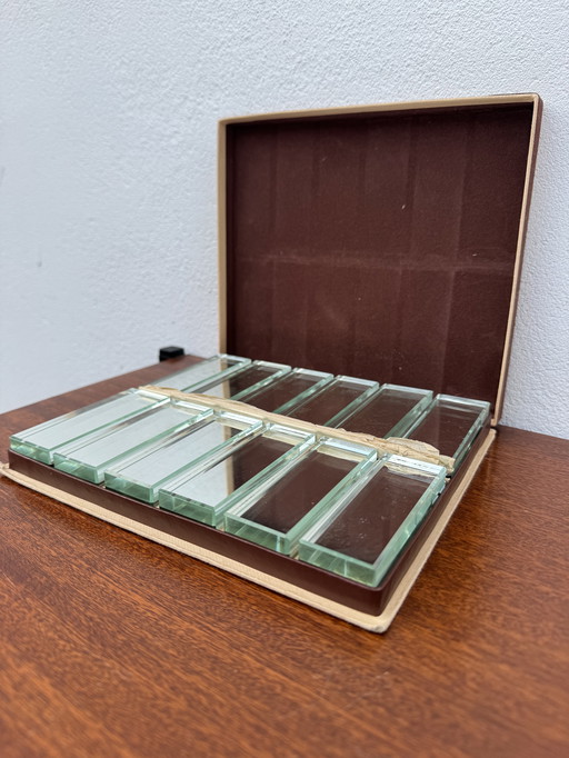 Art Deco messenhouder van spiegelend kristal