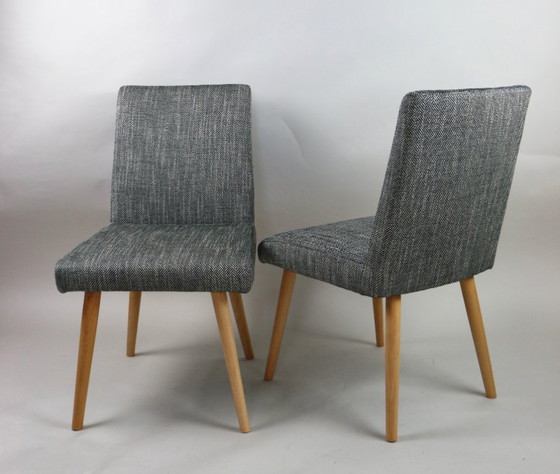 Image 1 of Set of Vintage Grey Upholstered Dining Chairs, 1970s