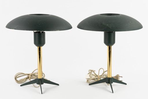 A pair of Minou table lamps by Louis Kalff for Phillips