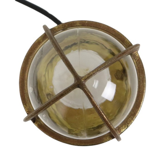 Image 1 of Brass Ship's Lamp Cage Lamp Industria Rotterdam