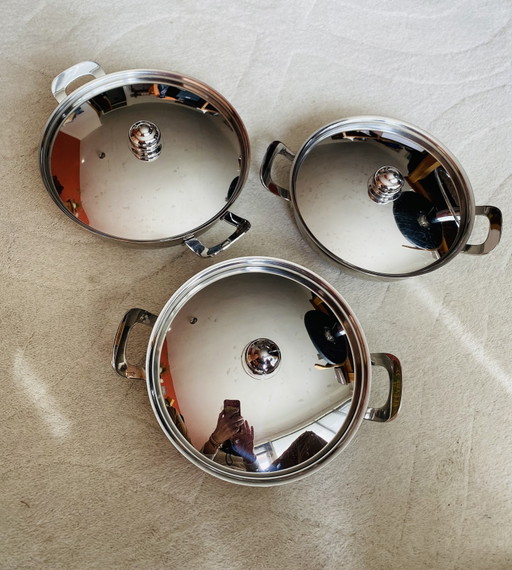 Juego de tres platos tapados vintage de Gero Zilmeta