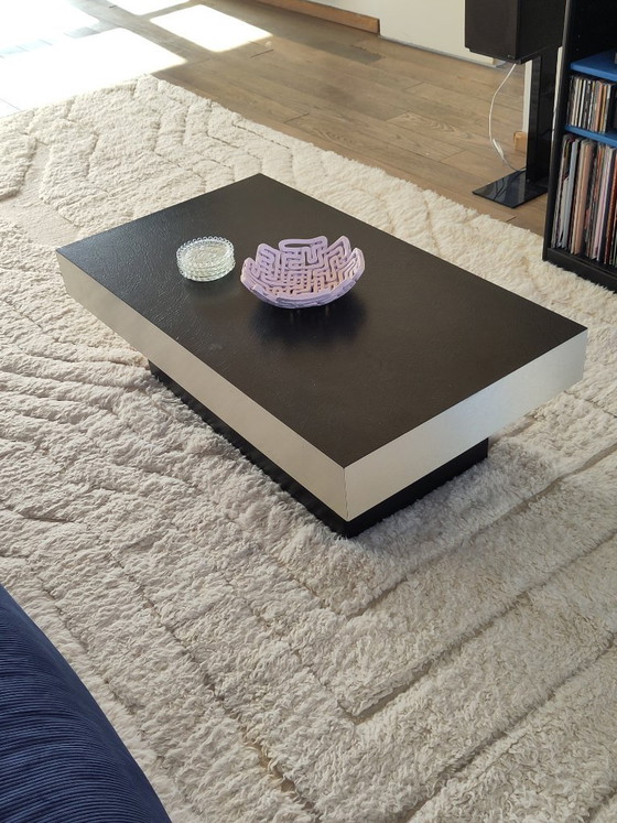 Image 1 of Stoere Salontafel Hout en Roestvrij staal