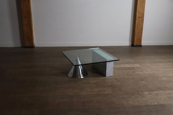 Lella And Massimo Vignelli Kono Table basse pour Casigliani, Italie, vers 1984 – Tables basses, Glass, Marble (photo 7 of 11)