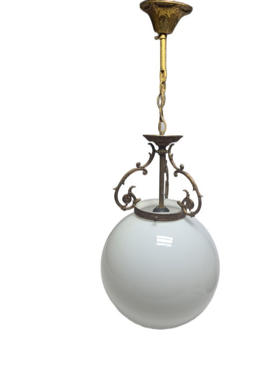 Vintage Pending Lamp, Poland, 1960s – Pendant lamps, Glass, Metal (photo 5 of 10)