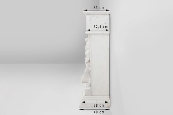 Image 1 of French Carrara Marble Fireplace with Adam and Eve Decoration