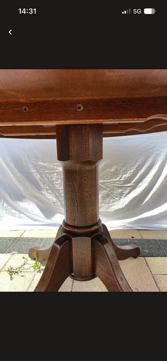 Image 1 of Bannink jugendstil kersenhouten eetkamer tafel 