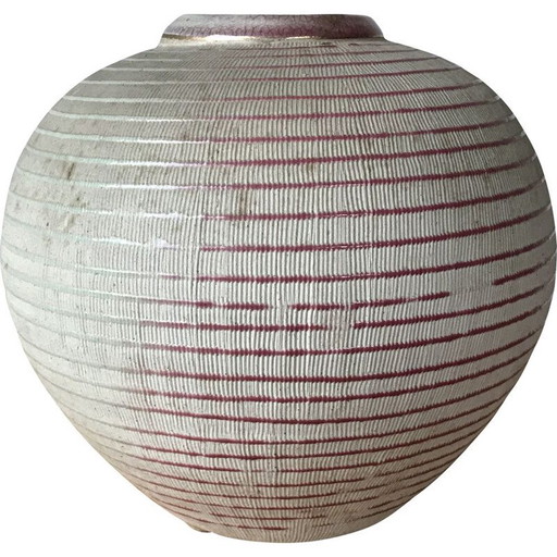 Vase vintage en terre cuite émaillée