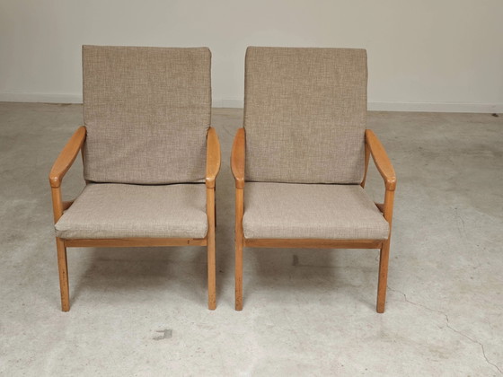 Pair of grey armchairs by Jiri Jiroutek for Intérier Praha – Wood, Mid Century Modern (photo 4 of 12)