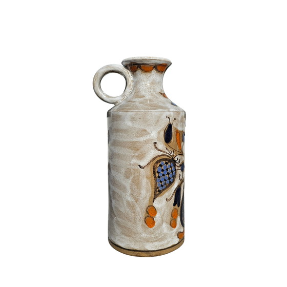 Image 1 of Vintage Keramik Vase von Elio Schiavon weiß orange 60er 70er Jahre Mid-Century Modern aus ltalien Vintage Retro Sammlerstück