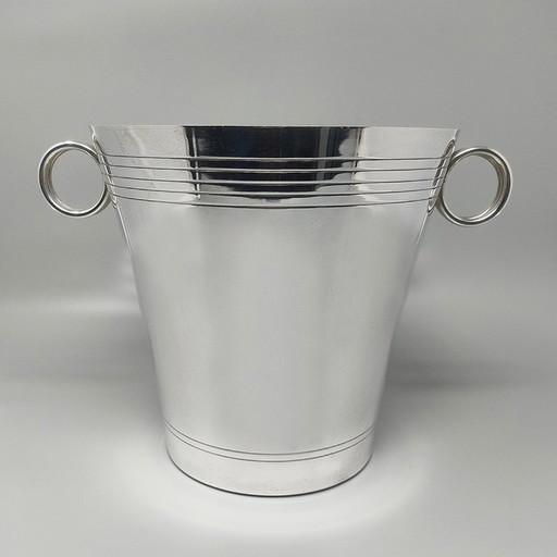 1930s Gorgeous Art Deco Champagne or Ice Bucket by Udner in Silver Plated, Made in France