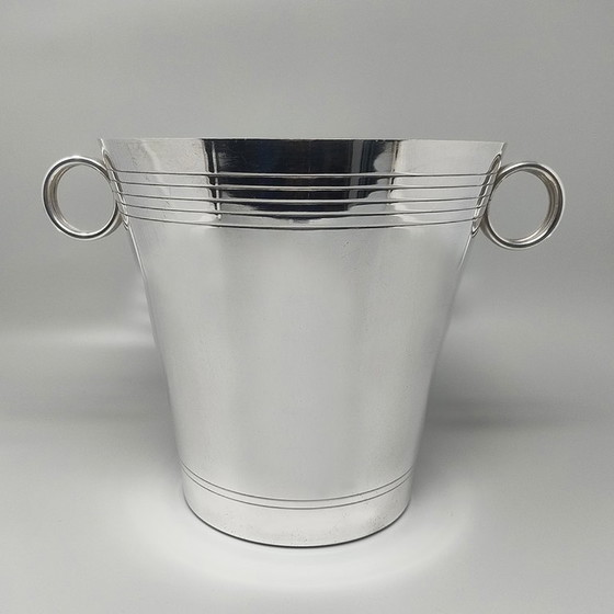 Image 1 of 1930s Gorgeous Art Deco Champagne or Ice Bucket by Udner in Silver Plated, Made in France