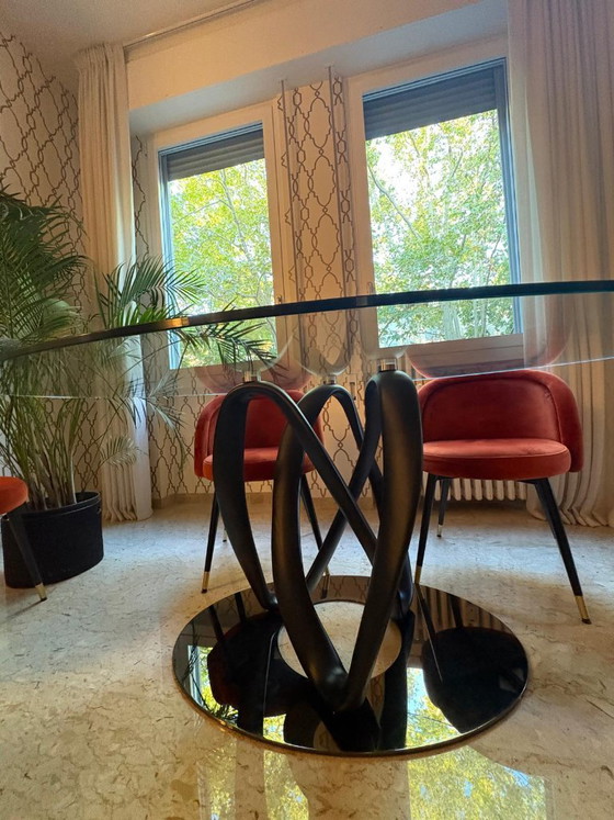Porada Infinity - Tavolo Ovale in Cristallo 180 Cm – Tavoli da pranzo, Wood, Crystal (photo 3 of 5)