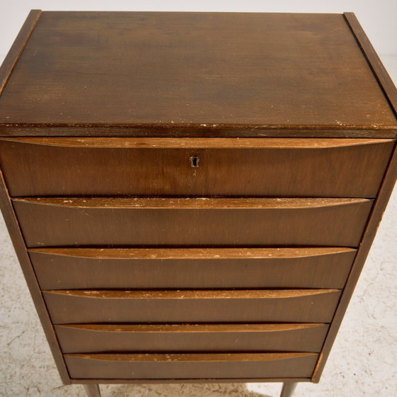 Image 1 of Cassettiera in teak MK11147 con sei cassetti