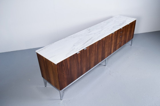 Image 1 of Florence Knoll 60's Rosewood Marble Sideboard Knoll International Editor