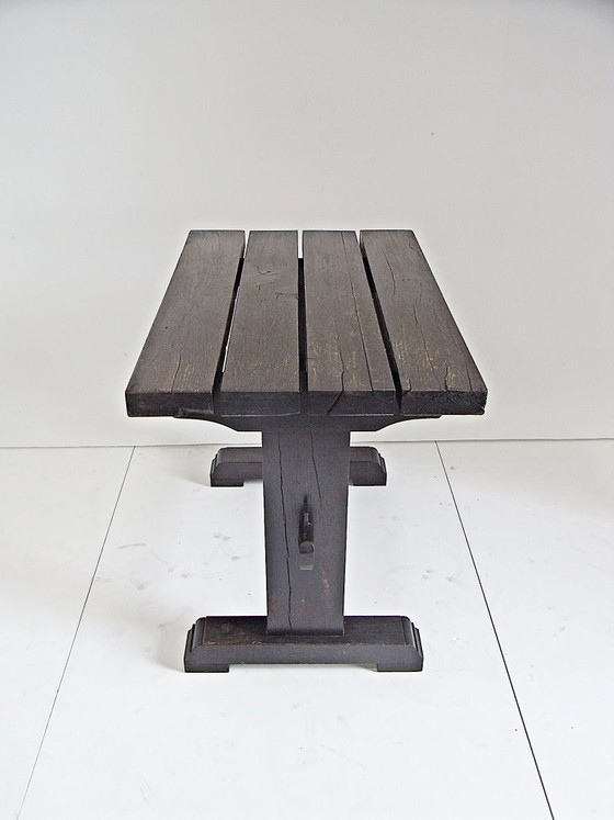 Image 1 of Set da giardino ALFONS, tavolo con 2 sedie, realizzato a mano, in rovere massello, anni '70