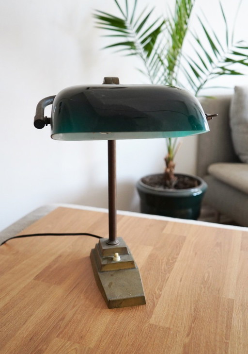 Art Deco Table Lamp ASTAX / Vintage Banker's Lamp / Classic Desk Lamp / Notary Lamp