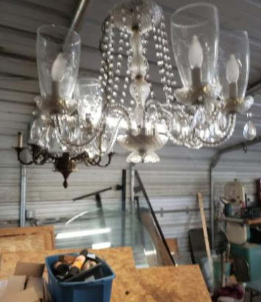 vintage French-style crystal chandelier