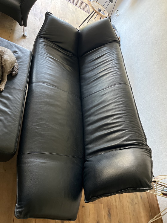 Image 1 of Zwarte leren Leolux bank Tango, 2,5 Zita