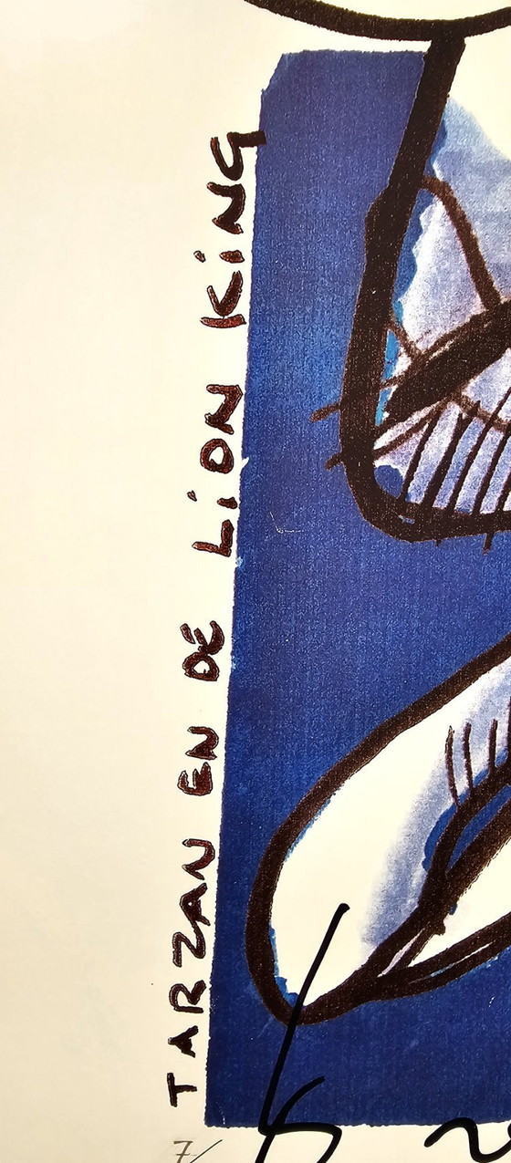 Image 1 of Herman Brood - Serigrafia di Tarzan e il Re Leone