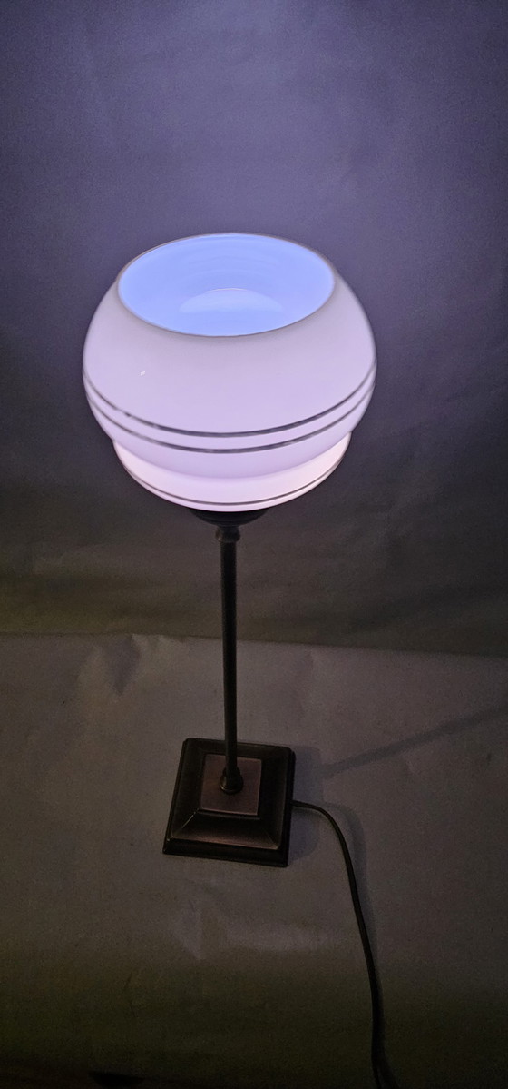 Image 1 of Uranium Lumi Lamp Art Deco Tafellampen – Uniek Uraniumglas / Annagroen set van 2