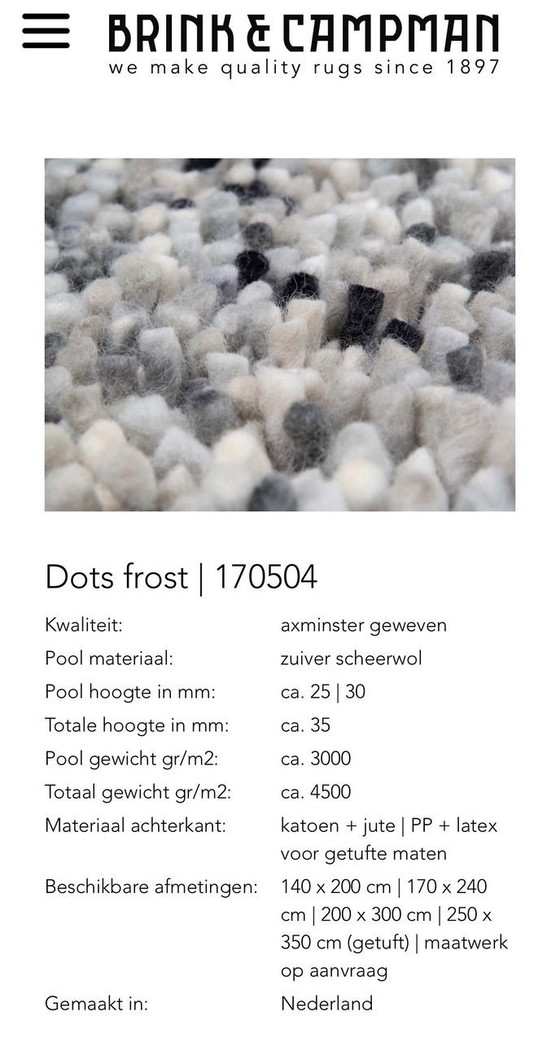 Brink en Campman Tappeto Dots Frost 170504 NUOVO – Brink & Campman, Tappeti, Lana (photo 7 of 13)