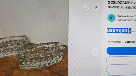 Image 1 of Cenicero Sklo Union Rudolf Jurnikl Rudolfova Glashutte años 60.