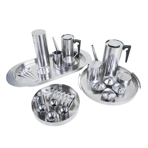 Serving set, Danish design, 1960s, designer: Arne Jacobsen, manufacturer: Stelton