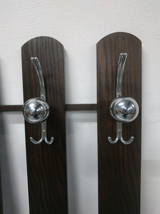 Image 1 of 1960s-70s Scandinavian (style) wall coat rack hall furniture