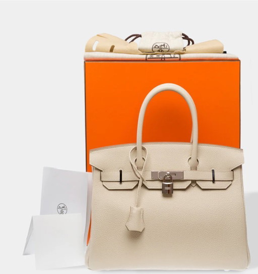 Sac HERMES Birkin 30 en Cuir Blanc - 103472