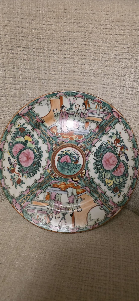 Chinesischer Teller, Dekoration, Porzellan, Grün (Foto 2 von 5)
