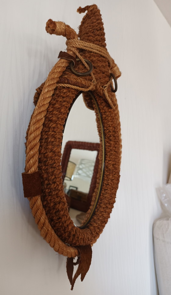 Image 1 of Specchio in corda vintage Audoux Minet
