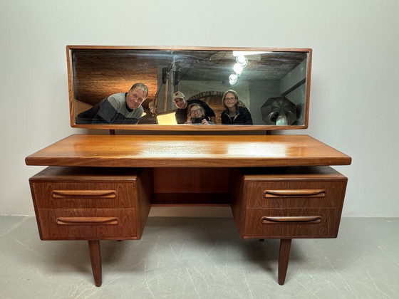 Image 1 of Mid-Century Teak G Plan Fresco Dressing Table with Cabinet and Wide 'Floating' Mirror, England, 1960s.
