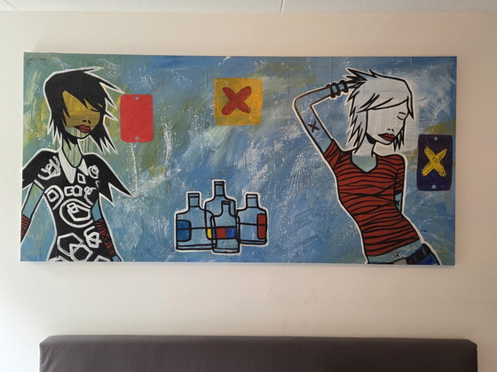 Image 1 of Artist Alek, 193cm wide 93cm high, Gorillaz-style