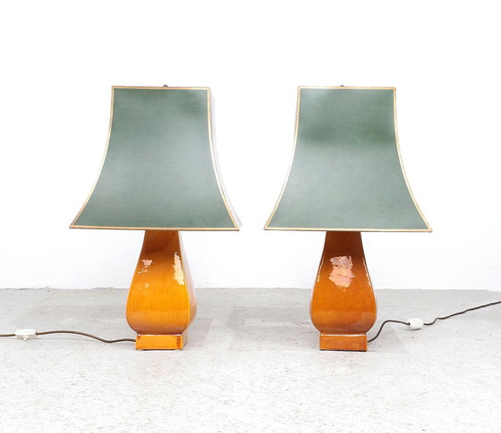 Image 1 of Lampes de table en faïence Zaccagnini, 1950S