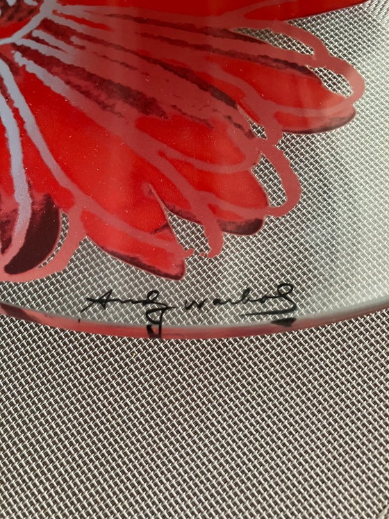 Image 1 of Rarissima! Grande ciotola in vetro Rosenthal di Andy Warhol! Margherita! Fiori! Pop Art! Colori vivaci!