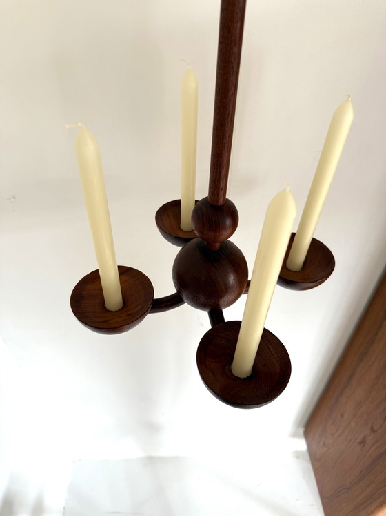Image 1 of Vintage teak hanging candlestick, Denmark '60s