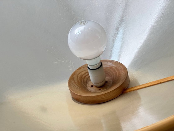 Image 1 of Lampada da soffitto in fibra di vetro e legno di Giovanni Offredi per MC Selvini, Italia, anni '70