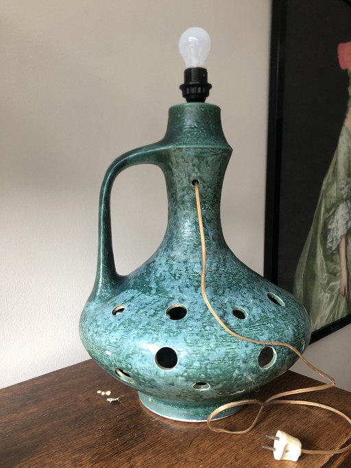 Lampe de table vintage verte (l'intérieur est également éclairé)