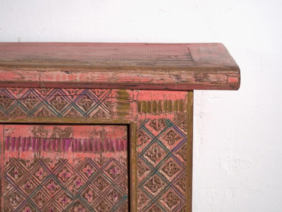 Antique low carved sideboard in fir wood – China, circa 1930 – Iron (photo 26 of 40)