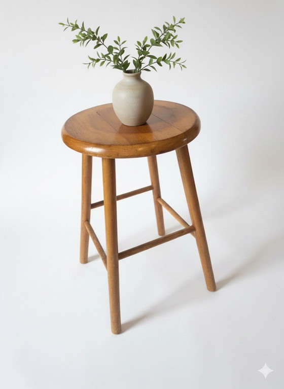 Image 1 of Vintage Wooden Stool / Plant Table