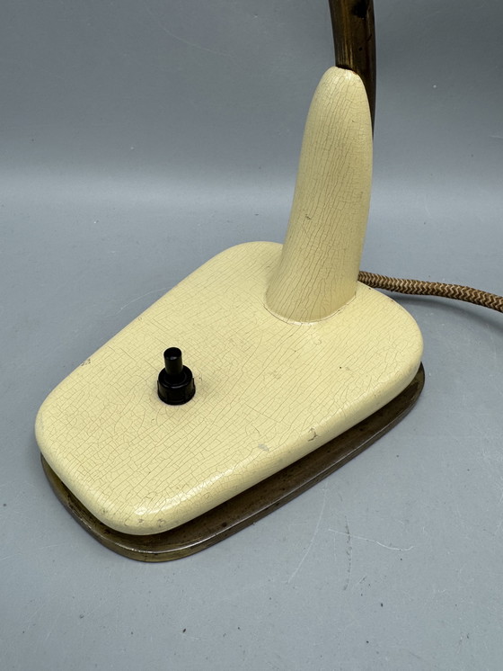 Image 1 of Vintage tafellamp met messing arm
