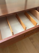 Vintage teakhouten dressoir – slank XL dressoir, 208 cm