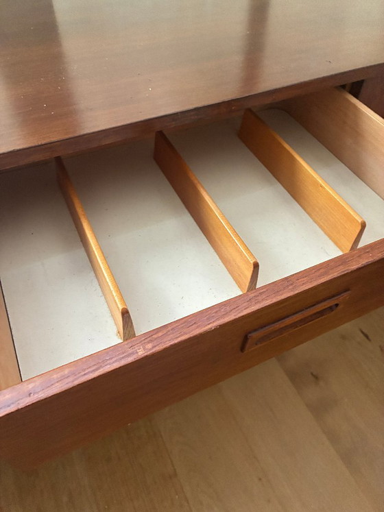 Vintage teak sideboard – sleek XL dresser, 208 cm – Wood (photo 2 of 12)