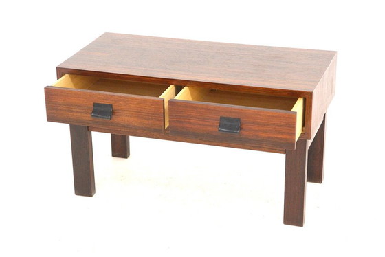 Rosewood, Glass and Wood Chest of Drawers, Sweden, 1960s, Leather, Scandinavian (photo 4 of 6)