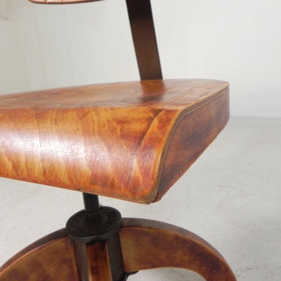 Sedia da ufficio Bauhaus, sedia da studio KRENZER, anni '30 – Sedie girevoli, Ghisa, Legno (photo 23 of 28)