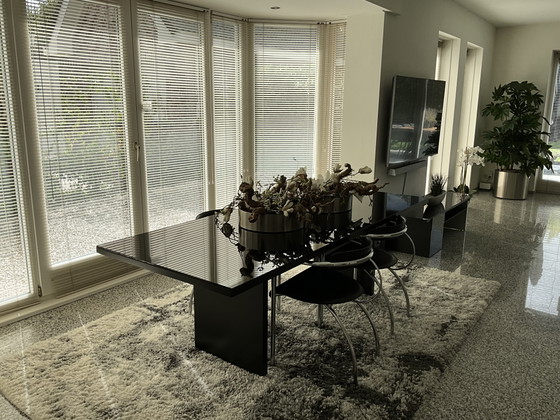 Zu Verkaufen Couchtisch Und Esstisch Mit 4 Lederstühlen Und TV-Möbel – Vepa, Esstische, Mdf, Glass (photo 5 of 6)