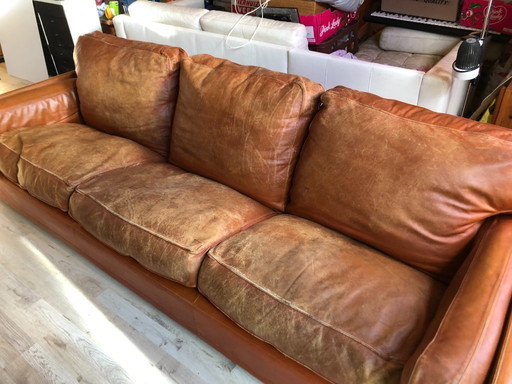 Poltrona Frau Socrates - Hermoso y elegante sofá de diseño italiano en color coñac