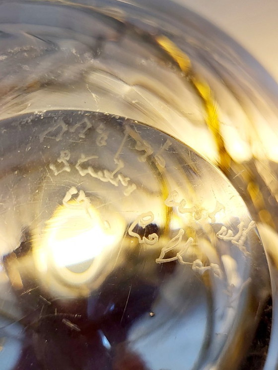 Image 1 of Val saint lambert Studio Cristal Vase, Alfred collard, Reliefdekor, signiert Lüttich, 1990er Jahre