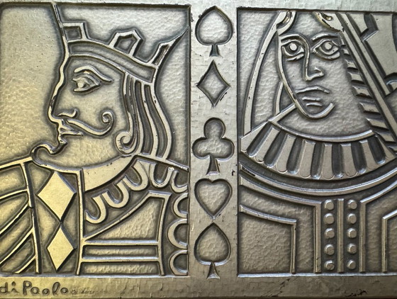 Image 1 of Spielbox aus Holz und 925er Sterlingsilber aus den 1960er Jahren